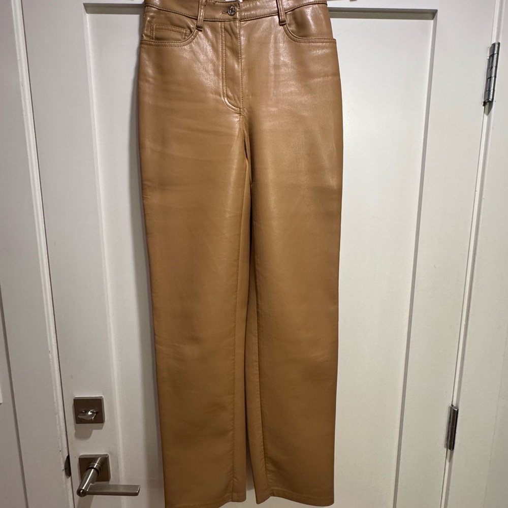 Aritzia Wilfred Faux Leather Straight Leg Pants